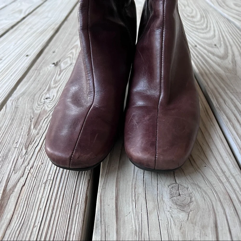 Ecco brown tall boots low heel 38 7.5 - Picture 5 of 9